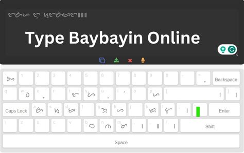 Online Keyboard for Baybayin to type Alphabets, Letters and .